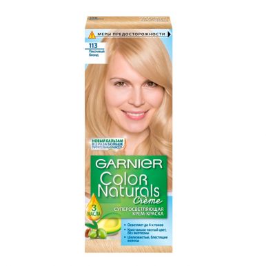 Garnier стойкая питательная крем-краска для волос Color Naturals, тон 113 песочный Блондин