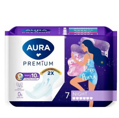 AURA Premium прокладки night 7шт