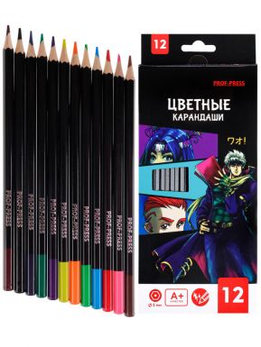 Набор карандашей аниме цветные 12цв. КЦ-3107