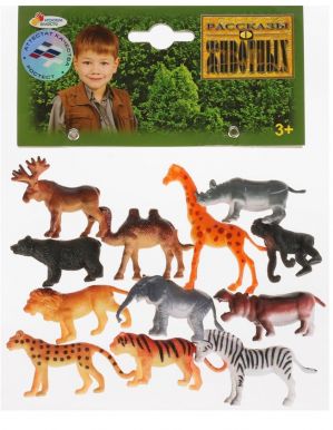 Набор игрушек дикие животные 12шт 107629
