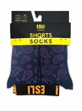 ESLI набор мужской трусы, носки MS001 purple р.86-90-М/27-29