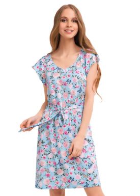CLEVER LDR29-746 Платье жен Clever (170-50-XL,светло-голубой-светло-розовый)