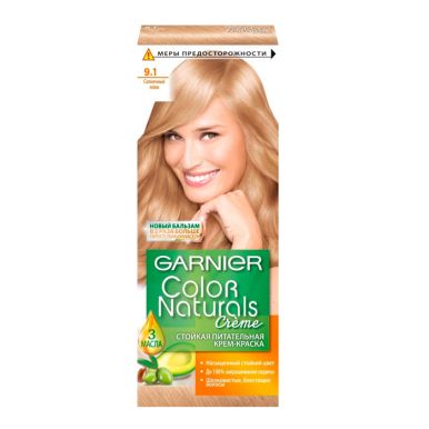 Garnier стойкая питательная крем-краска для волос Color Naturals, тон 9.1, Солнечный пляж, 110 мл