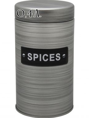 Банка жестяная круглая spices/специи цв.серебро 400мл 301GL595/108/150