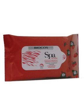 BioCos салфетки влажные SPA Aroma, лесная ягода, 15 шт