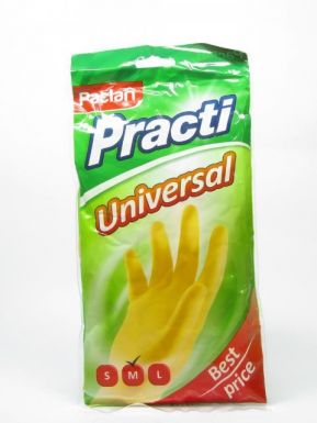 Paclan перчатки резиновые PractiUniversal жёлтые, размер: M, 2 шт