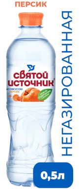 СВЯТОЙ ИСТОЧНИК вода питьевая негазированная со вкусом персика 0,5л/12 пэт