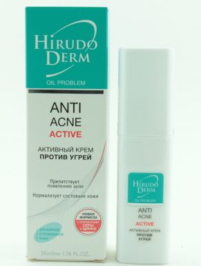 250023/250223, HD Anti-Acne Activ активный крем против угрей из серии Hirudo Derm, Oil-Problem, 50мл