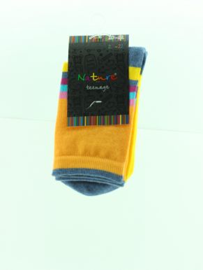 NATURE носки подростковые высокие цветные абривиатура 950д р.20-22