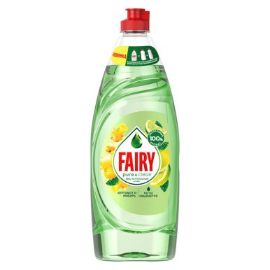 FAIRY Pure & Clean средство для посуды Бергамот и Имбирь, 650 мл