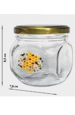LARANGE банка д/хранения с мет.крышкой пчелы на сотах с ромашками 350мл 6262253