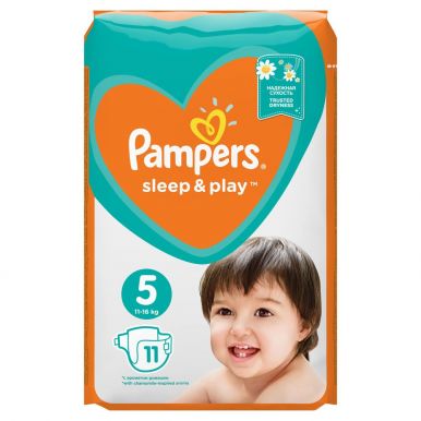 Pampers 5 подгузники Sleep & Play Junior, 11 шт (11-18кг) Стандартная упаковка