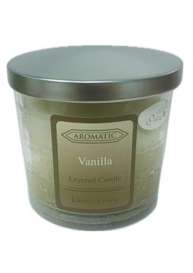 Свеча ароматическая градиент ваниль с мет.крышкой 8*7,4см