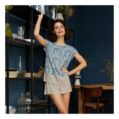 Mia Cara Комплект женский футболка с шортами голубые цветы, артикул: SS21WJ308