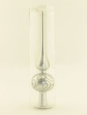 ABR501610 ёлочное украшение "верхушка для ёлки", выс. 25 см, цв. серебряный, упак. в тубу разм. 68x6