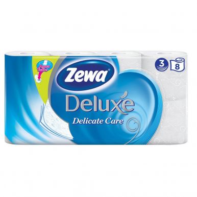 ZEWA Deluxe бумага туалетная белая 3сл. 8рулонов