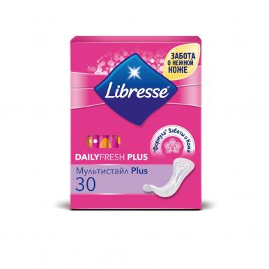 LIBRESSE ежедневные прокладки DAILYFRESH Multistyleс Plus с молочной кислотой, 30 салфеток