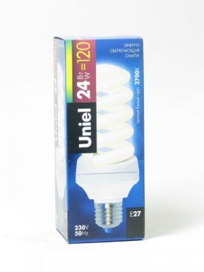 Энергосберегающая лампа UNIEL STANDART ESL-S12-24/2700/E27 картон