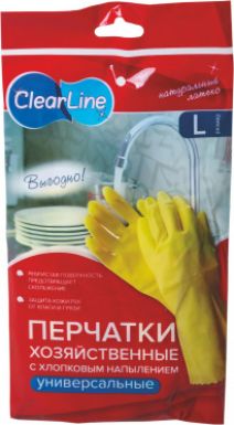CLEAR LINE перчатки универсальные резиновые суперэластичные р. L/240