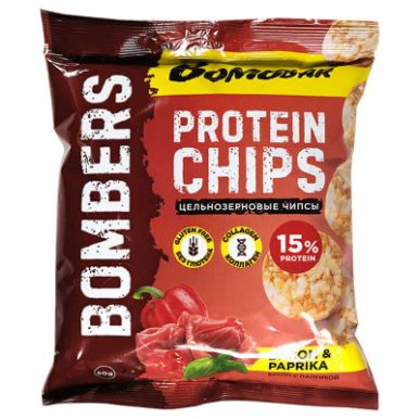 BOMBBAR чипсы цельнозерновые протеиновые со вкусом сладкий чили 50г/14