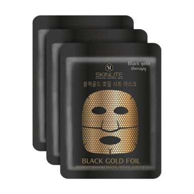 SKINLITE маска д/лица фольгированная черное золото 25мл