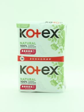 KOTEX Natural прокладки super 14шт