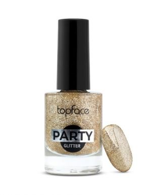 Topface Лак для ногтей Party Glitter Nail, тон 107, золотистый, 9 мл