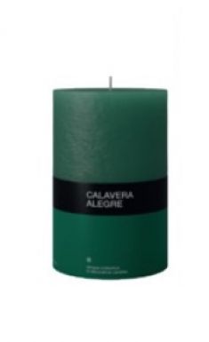 CALAVERA ALEGRE свеча столбик зеленый 6,6*10см