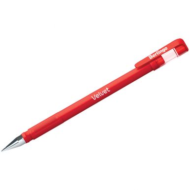 Ручка гелевая Berlingo Velvet красная, 0,5 мм, прорезиненный корпус