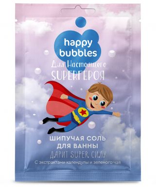 HAPPY BUBBLES соль д/ванны шипучая д/super героя 100г