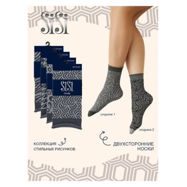 SISI носки женские inverso 70 3d микрофибра с рисунком мозаика nero