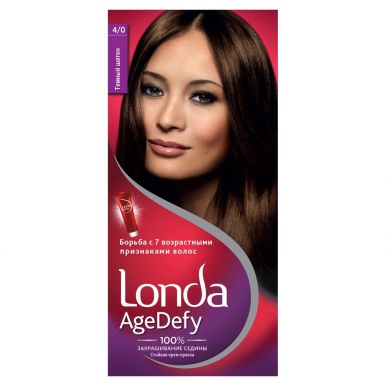 LONDA Age Defy Крем-краска для волос стойкая 4/0 Темный шатен