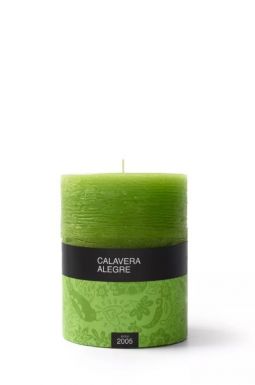 CALAVERA ALEGRE свеча столбик оливковый 6,6*7,5см