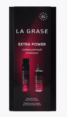 LA GRASE набор подарочный extra power лак д/волос спрей д/волос