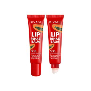 DIVAGE Бальзам для губ Lip Rehab Balm с экстрактом папайи, New