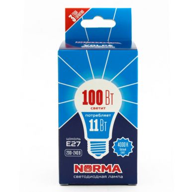 Лампа светодиодная Volpe Led-a60-11w/Nw/E27/Fr/Nr картон, белый, матовый