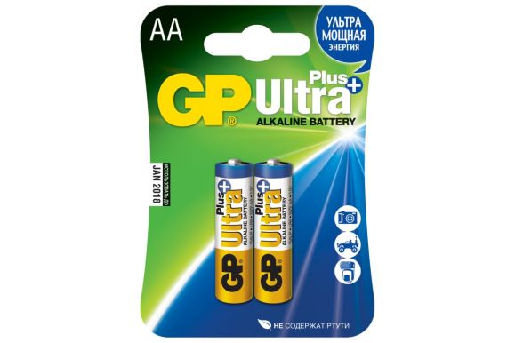GP батарейки ultra plus 15AUP-2CR2 AA LR06 2шт