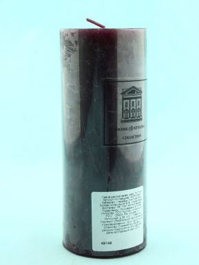Свеча парафиновая декоративная неароматизированная пурпурная 7х17 см ADF100240