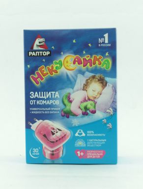 RAPTOR НЕКУСАЙКА Комплект: прибор + жидкость от комаров 30 ночей для детей