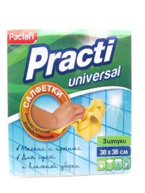 Paclan салфетки Practi хозяйственные универсальные 38х38 см, 3 шт
