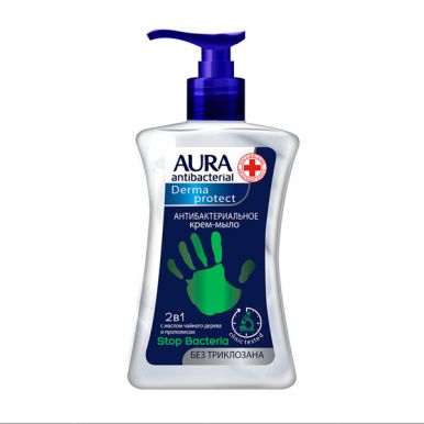 AURA Крем-мыло антибактериальное Derma Protect 2в1, 250 мл