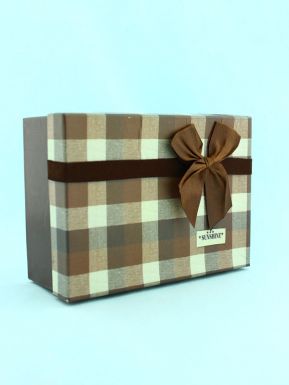 Коробка подарочная "Клетка" 22,5х16,5х4 см. (141) (цвет: коричневый)