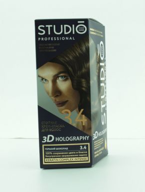 STUDIO 3D краска д/волос т.3.4 горький шоколад