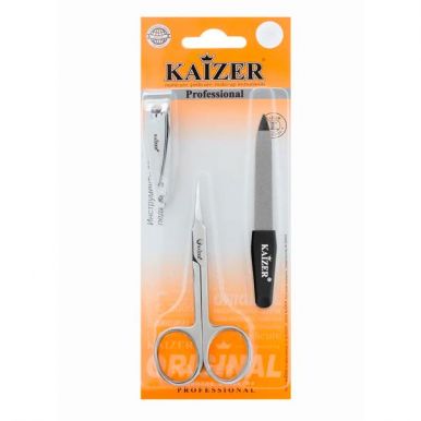 KAIZER набор д/маникюра: клиппер, ножницы, пилка 501030