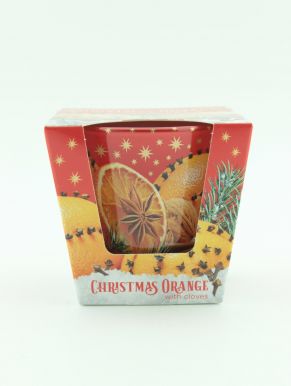 Ароматизированная свеча в стакане Рождественский апельсин Bartek 115 гр, Christmas Orange
