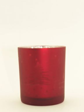 420200360 Свечи парафиновые декоративные, залитые в стеклянный стакан, разм. 65x80mm, цвет красный