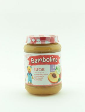 Bambolina Пюре детское фруктовое Персик с 4 месяцев, 190 гр