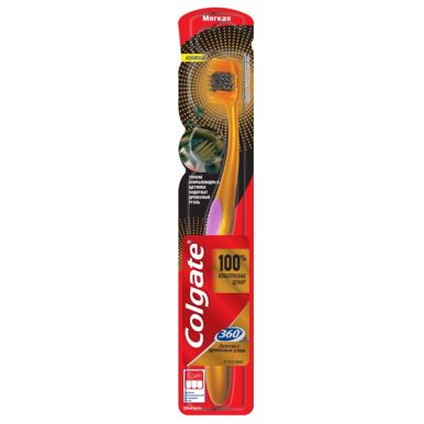 COLGATE щетка зубная 360 древесный уголь мягкая CN01412A
