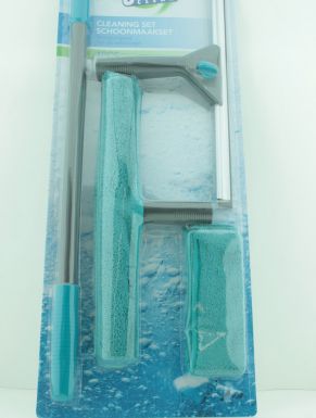Набор для мытья окон: щетка (микрофибра) 2 шт, щётка-скребок и телескопическая ручка  95см 314418920