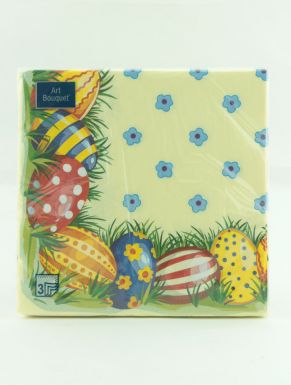 Салфетки Bouquet Art 3-х слойные, 33x33см, Пасхальные яйца-1, 20 шт